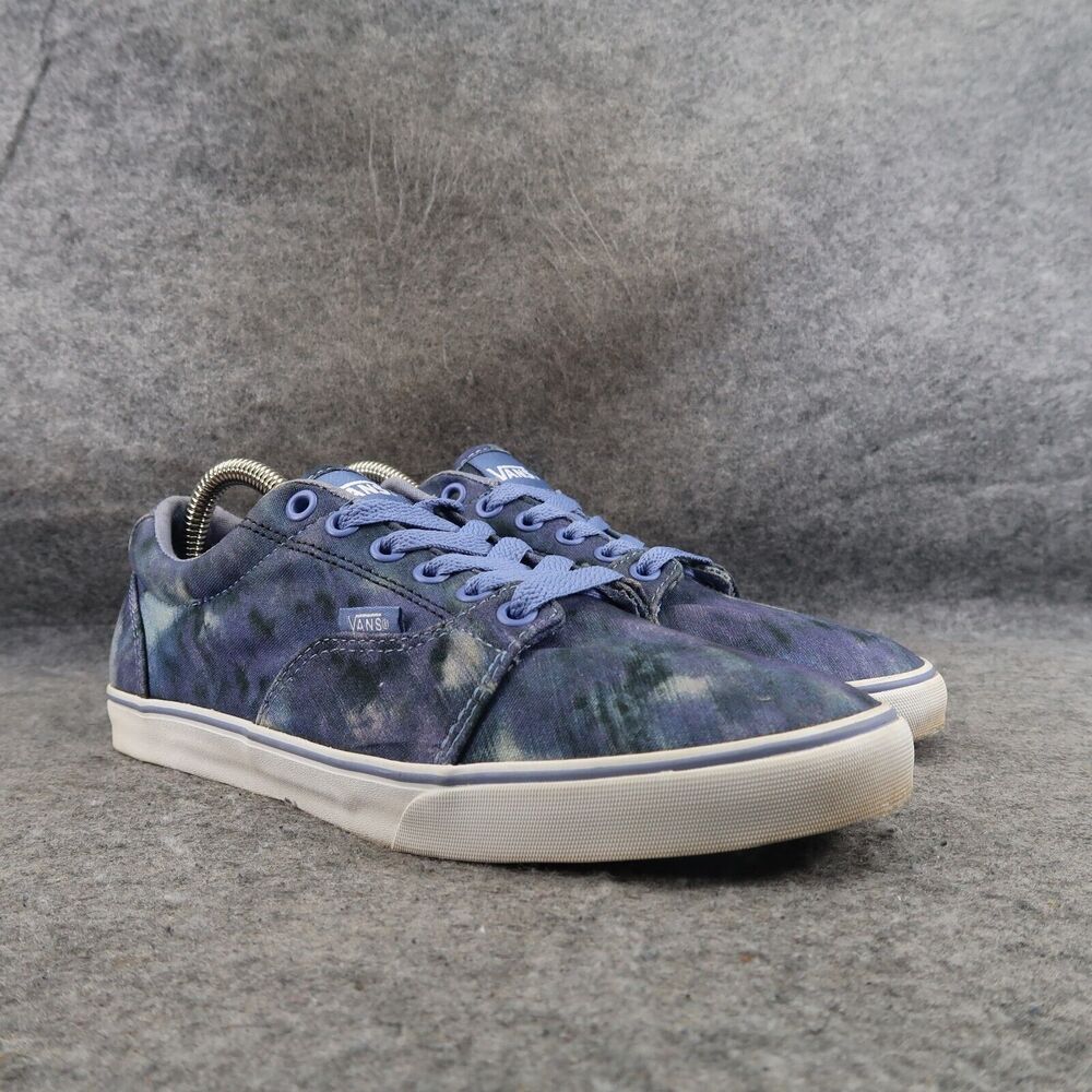 Vans Shoes Womens 8.5 Sneakers Skate Casual Lace Up Low Blue Watercolor Print
